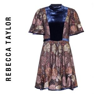 Rebecca Taylor Glistening Rose Velvet Dress NWT 2